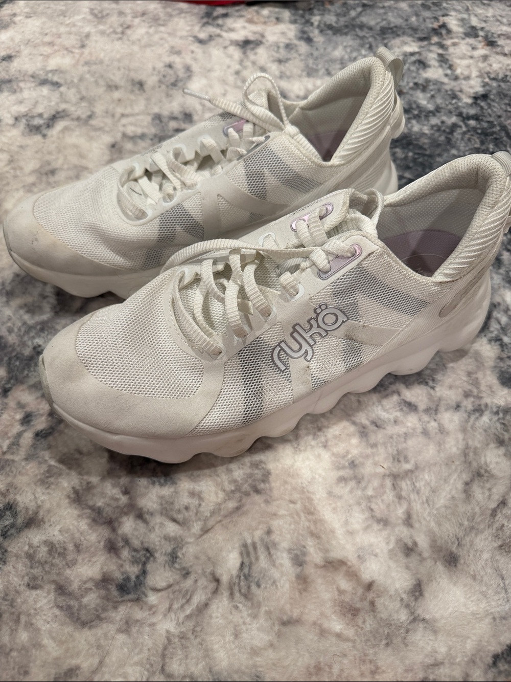 Ryka Women's White Mesh Athletic Sneakers